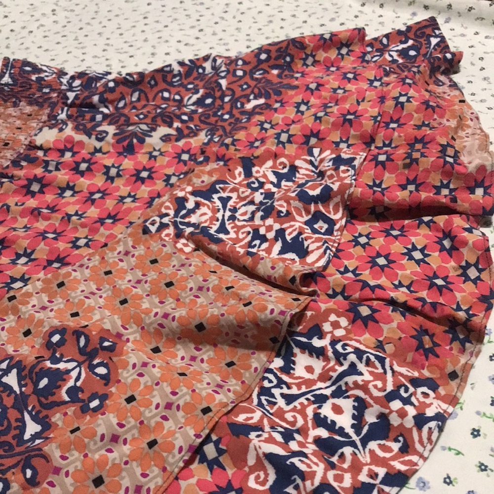 Cabi Multicolored Patch Print Ruffle Mini Skirt - image 4